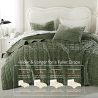 KASENTEX Greek Velvet Twin Quilt Set, 3× Softer Luxe Sheen, 100% Cotton Backing, 150GSM Down-Alternative Fill, Expanded 68×90" Coverage for Fuller Side Drape (1 Quilt + 1 Pillow Shams), Loden Green