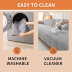 HAOMAIJIA Pet Couch Covers for Sofa Waterproof Couch Cover for Dogs Chenille Non Slip Sofa Covers Washable for 3 Cushion Couch Furniture Protector (Grey, 36.5" x 95" 1 Pack)