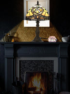 KY&BOSAM Tiffany Table Lamps Irish Celtic Stained Glass Lamp17500 Lumens UL Style Light Shade +E26 Bulb Holder+ Metal Base 8*8*14Inch Family Bedroom Living Room Office Memory St Patrick's Day Decor