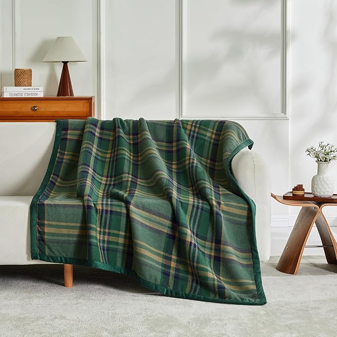 Sophia & William Throw Blanket for Couch Sofa(60x80 Inches) - Reversible Fluffy Soft Blanket, Gifts for Women, Green