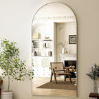 HARRITPURE 76"x34" Silver Full Length Mirror Arch Floor Mirrors with Aluminum Alloy Frame Free-Standing Wall Mounted or Leaning Large Bedroom Dressing Mirror Modern & Contemporary Decor for Home