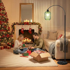 COTTHOS Glass Floor Lamp for Living Room, Modern Standing Lamp with Ribbed Glass Lampshade Marble Base, 68” Tall Lamp with Remote Control and Pedal Switch for Bedroom(6000K LED Bulb Included)