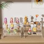 Large Acrylic Display Risers, 2 Set - 6 Pack (12”L~11.6”L~11.2”L) Collectibles Display Shelf, Acrylic Risers Display Stands for Show Figures, Cupcake, Perfume, Jewelry, Toys