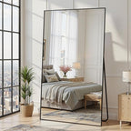 Full Length Mirror, 82"x44" Full Body Mirror, Oversized Floor Mirrors, Leaning Free Standing Mirrors, Hanging Mounted Large Mirrors for Bedroom Dressing Room, Cloakroom, Black