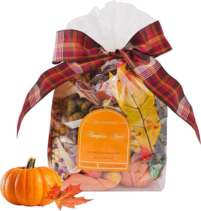 Aromatique Pumpkin Spice Potpourri – 7 oz Decorative Fragrance with Pumpkin, Vanilla & Maple – Long-Lasting Scented Botanicals for Fall Home Décor – Hand Made in The USA