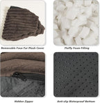 Pouf Ottoman Stuffed Round for Foot Rest, Faux Fur Poufs with Foam Chunk Filling, Storage Ottoman Pouf Foot Stool Cushion, 20 X 15 Inch Floor Chair for Living Room Bedroom Home Decor, Brown