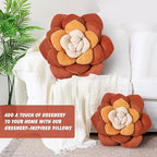 Flower Throw Pillow - 13.8" Plant Shaped Cushion, Soft Plush Decorative Pillow for Bedroom & Living Room, Unique Purple Design, Home Decor Accen