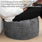 Stuffed Pouf Ottoman with High Density Foam Filler Plush Fiber Pouf Stool Round Foot Stool Cushion Storage Ottoman 20 * 12''Floor Poufs Foot Rest for Living Room (Gray)