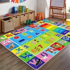ABC Play Carpet for Kids – Extra Large Preschool Rug with ABCs, Numbers, Animals, and Colors for Playroom & Classroom - (78.7X59 Inches)