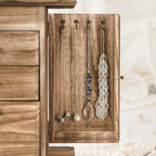 Emfogo Jewelry Box for Women, Rustic Wooden Jewelry Boxes & Organizers with Mirror, 4 Layer Jewelry Organizer Box Display for Rings Earrings Necklaces Bracelets (Rustic Brown)