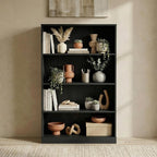 Casaphoria 49" H Wooden Bookshelves, 4 Tier Wide Bookshelf with Adjustable Shelves, Deep Farmhouse Bookshelf for Living Room,Bedroom & Home Office