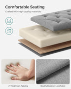 SONGMICS Storage Ottoman Bench, Foot Rest with Legs, 15.7 x 43.3 x 15.7 Inches, End of Bed Bench, Storage Chest, Load up to 660 lb, for Living Room, Bedroom, Entryway, Light Gray ULSF088G02