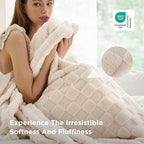 Bedsure GentleSoft Blankets Queen Size for Bed - Super Soft Cozy Blanket for Women Men Girls, Large Fuzzy Fleece Throw for Bedroom Decor, Cream, 90x90 Inches