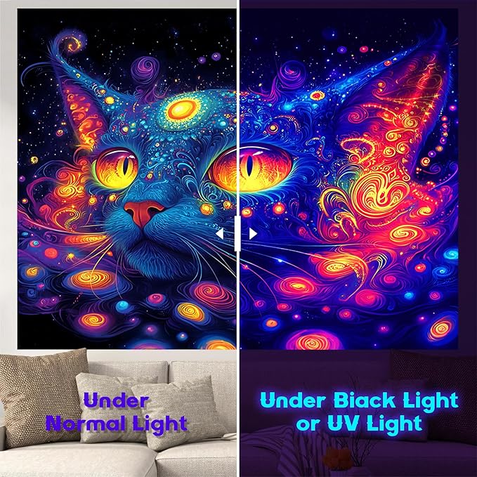 NYZE Astronaut Space Tapestry for Bedroom, Glow in the Dark Room Decor Wall Tapestries, Cool Galaxy Planet Wall Hanging, Wall Hanging for Men Guys Gamer Room Dorm Living Room 59in×51in