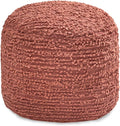 Anji Mountain 100% Handmade & Handcrafted Comfortable Home Décor Pouf Ottoman Footrest for Living Room, Bedroom, Nursery, Kidsroom, Patio Furniture - (22" x 22" x 17" - Terracotta)