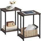 VASAGLE Side Tables Set of 2, Small End Table, Nightstand for Living Room, Bedroom, Office, Bathroom, Chestnut Brown and Classic Black ULET272B74