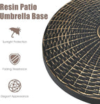 Giantex 22 lbs Patio Umbrella Base, 18 Inch Round Outdoor Umbrella Stand for 1.5'' or 1.9'' Diameter Pole, Heavy Duty Market Umbrella Holder for Garden Beach Yard Poolside Lawn, Bronze