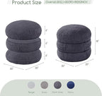 HIGOGOGO Pouf Ottoman Stuffed Round Modern Foam Filled Foot Rest Poufs 20 X 18 Inches Modular Ottomans Separated Into Floor Cushions for Living Room Chair Decorative Stool, Dark Grey