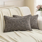 FUTEI Coffee Decorative Throw Pillow Covers 12x20 Inch Set of 4,Soft Chenille Tweed Textured Lumbar Pillow Case,Modern Home Decor for Couch Bed Living Room