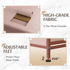 WLIVE Dresser for Bedroom with 5 Drawers, Wide Chest of Drawers, Fabric Dresser, Storage Organization Unit with Fabric Bins for Closet, Living Room, Hallway, Pink and Rose Gold