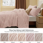 BEDELITE Fleece King Comforter Set -Super Soft & Warm Fluffy Pink Faux Fur Bedding, Luxury Fuzzy Heavy Bed Set for Winter with 2 Pillow Cases