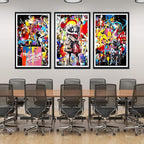 Novatique Graffiti Canvas Wall Art Street Canvas Wall Decor Colorful Pictures Prints Boy and Girl Paintings for Living Room Bedroom,24" x 36" x 3pcs