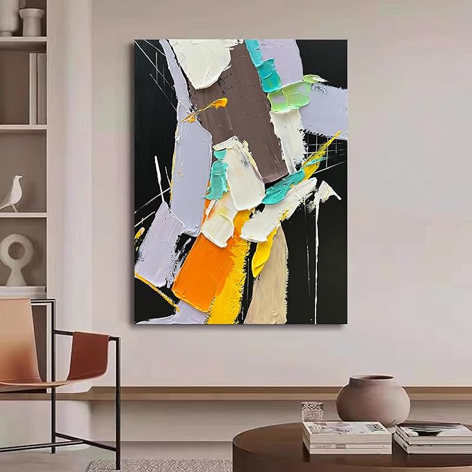 Art Modern Abstract Art Oil Painting Heavy Textured Canvas Wall Art Living Room Bedroom Corridor Office Wall Decoration 28x40 Inch