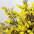 JAKY-Global Babys Breath Fabric Cloth Artificial Flowers 20 Bundle European Fake Silk Plants Decor Wedding Party Decoration Bouquets Real Touch DIY Home Garden (Yellow, 20 Bundles)