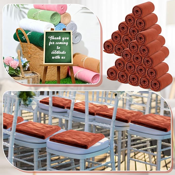 Newwiee 48 Pcs Fleece Throw Blankets Bulk 50'' x 60'' Oeko-tex Standard 100 Certified Spring Outdoor Wedding Guest Blankets Lightweight for Sleepover Donation Lap Pet Sofa Home (Reddish Brown)
