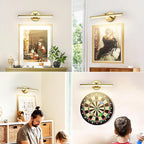 Hardwired Adjustable Lighting Gold Modern LED Picture Lights for Paintings 15.7'' Inch Long Swing Arm Metal Art Lights Warm White 3000K