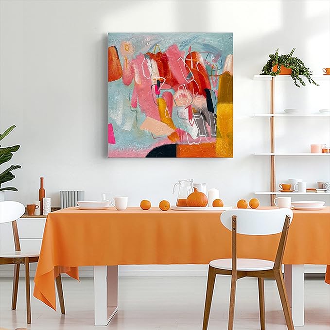 Art Hand Painted Modern Abstract Art Oil Painting Color Home Wall Art Deco 24x24 inches