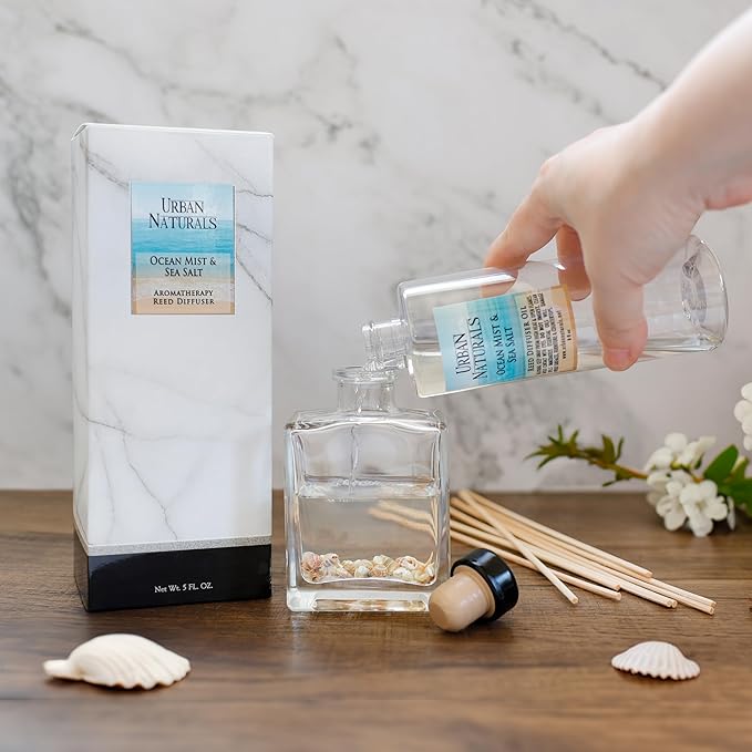 Urban Naturals Christmas Night Reed Diffuser Set - Cinnamon Spice, Almond, Clove, Cedarwood, Fresh Balsam and Fir Needle - Made in The USA