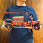Large Antique Fire Engine Vintage Fire Truck Model Diecast Metal Truck Model Ornaments for Desktop Bar Home Shelf Decor Collectible Decorative Statue Firefighting Heroes Handcraft Firemen Gift