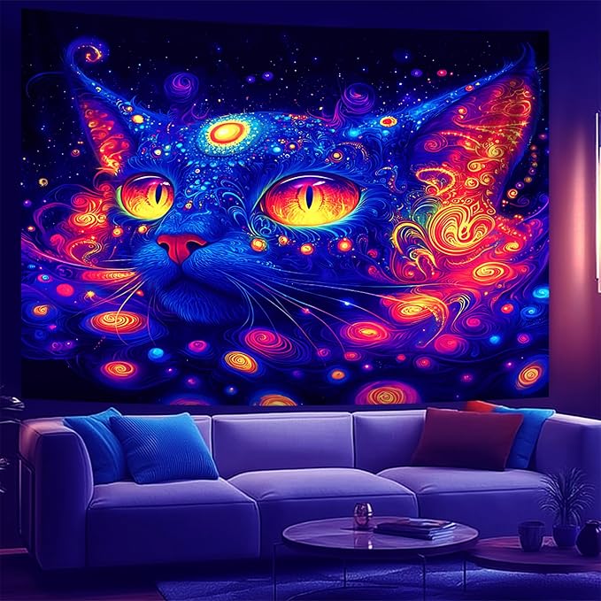 NYZE Astronaut Space Tapestry for Bedroom, Glow in the Dark Room Decor Wall Tapestries, Cool Galaxy Planet Wall Hanging, Wall Hanging for Men Guys Gamer Room Dorm Living Room 59in×51in