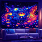NYZE Astronaut Space Tapestry for Bedroom, Glow in the Dark Room Decor Wall Tapestries, Cool Galaxy Planet Wall Hanging, Wall Hanging for Men Guys Gamer Room Dorm Living Room 59in×51in