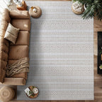 Modern Indoor Rug Stripe 6x9 Area Rugs for Living Room Luxury Kitchen Bedroom Durable Soft Geometric Durable Low and High Pile Stain Resistant Non Shedding Area Carpet 6x9