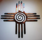 HGartworks Southwestern Zia with Spiral Swirl Center Metal Wall Art Décor 14" 18", 20", 24" 30" or 44" (14")