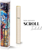 SURI Mezuzah for Door with Printed Scroll Inside | 4" Modern Mezuzah Case (Silver Yellow)