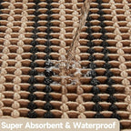 Waffle Bath Mat, Boho Bathroom Rugs Non Slip Washable Super Absorbent Quick Dry Bath Mat Farmhouse Bathroom Decor, 48"x24" Black and Khaki
