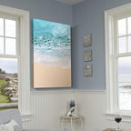 Renditions Gallery Canvas Nature Wall Art Modern Paintings Decorations Blue Sandy Beach Ocean Romantic Wall Hanging Artwork Prints for Bedroom Living Room Office Kitchen - 12"x18" LT06