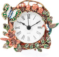 Mini Tabletop Clock, Decorative Vintage Floral Metal Table Clock with Battery Operated for Bedside, Table, Living Room, Home and Office