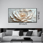 Flower Art Wall Decor for Living Room - White Canvas Wall Art for Office - Large Black Framed Wall Art for Bedroom Size 29" x 59"
