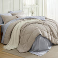 Bedsure Twin Comforter Set - 5 Pieces Reversible Beige Bedding, Twin Size Bed Set for All Seasons, Bed in a Bag with Down Alternative Comforter, Sheets, Pillowcase & Sham
