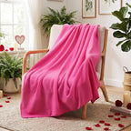 Shimeyao 24 Packs Fleece Throw Blanket Soft Warm Lightweight Fleece Blanket Cozy Throw Bulk for Bed Couch Sofa Home Office Wedding Gifts Suitable for Seasons, 50 x 60 Inches(Azalea Pink)