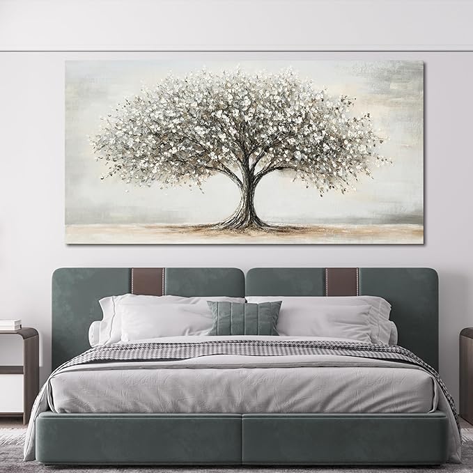 AIXMGSJS Canvas Wall Art Decor Tree of Life Wall Art Modern Large Black and White Wall Art Prints Canvas Art Decor Large Artwork for Walls Pictures for Living Room Home Office Wall Decor 29"X58"