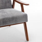 Accent Chair with Microfiber Upholstery and Solid Wood Frame, Classic Mid-Century Modern Living Room Furniture for Extra Seating, Spotted Grey