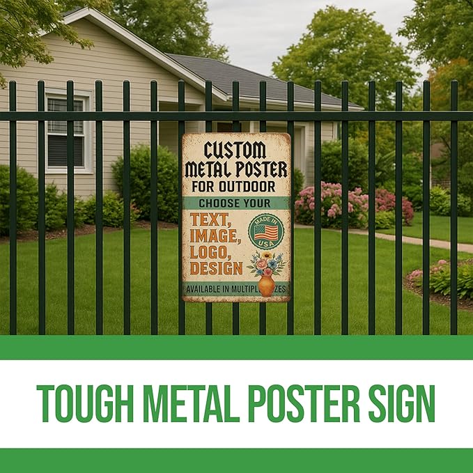 Custom Outdoor Signs by BCB – Heavy-Duty 1mm Thick Personalized Wall Art | Vintage Outdoor Decor for Yard, Street, Garage & Garden | Multiple Sizes | Made in USA
