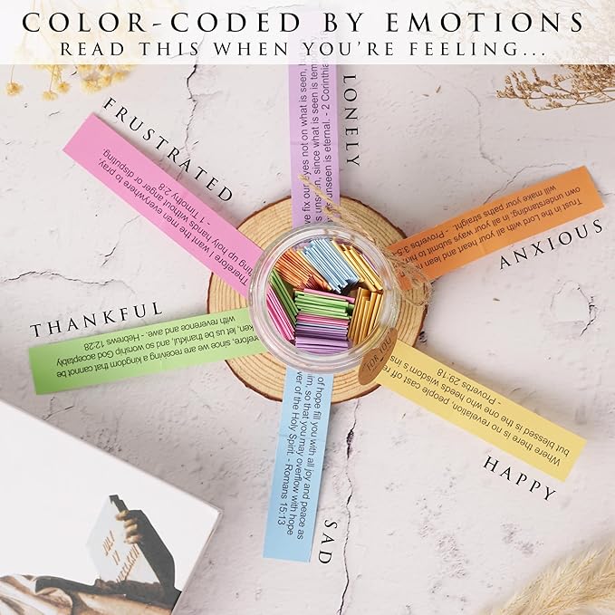 Bible Verse Jar for Daughter – 92 Color-Coded Scriptures of Encouragement, Birthday & Christmas Gift, Christian Keepsake, Daughter-in-Law Gift (Bible Jar For Teacher)