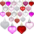 48PCS Heart Ornaments Valentine Ornaments for Tree Decorations, Valentines Day Heart Decorations (4 Colors)