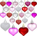 48PCS Heart Ornaments Valentine Ornaments for Tree Decorations, Valentines Day Heart Decorations (4 Colors)